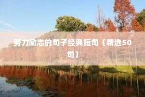 努力励志的句子经典短句（精选50句）