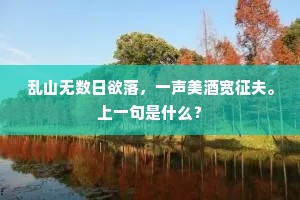 乱山无数日欲落，一声美酒宽征夫。上一句是什么？