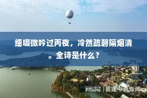 细啜微吟过丙夜，冷然疏磬隔烟清。全诗是什么？