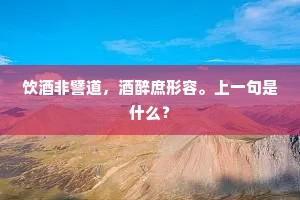 饮酒非譬道，酒醉庶形容。上一句是什么？