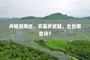 舟楫庭闱近，衣裳步武轻。出自哪首诗？
