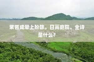 紫苔成晕上阶除。日高庭院。全诗是什么？