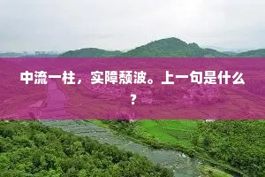 中流一柱，实障颓波。上一句是什么？