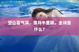 空山霜气深，落月千里阴。全诗是什么？