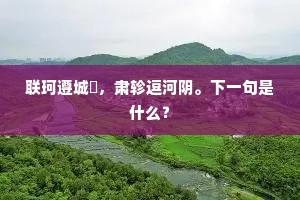 联珂遵城隩，肃轸逗河阴。下一句是什么？