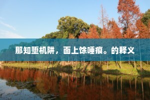 那知堕机阱，面上馀唾痕。的释义