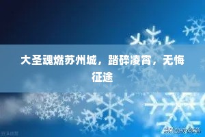 大圣魂燃苏州城，踏碎凌霄，无悔征途