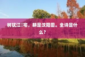 树犹江揔宅，耕是汶阳田。全诗是什么？