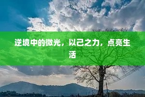 逆境中的微光，以己之力，点亮生活