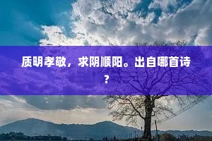 质明孝敬，求阴顺阳。出自哪首诗？