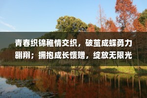 青春织锦稚情交织，破茧成蝶勇力翱翔；拥抱成长馈赠，绽放无限光芒