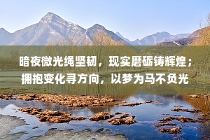 暗夜微光绳坚韧，现实磨砺铸辉煌；拥抱变化寻方向，以梦为马不负光