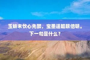 玉觞未饮心先醉，宝墨遥瞻眼倍明。下一句是什么？