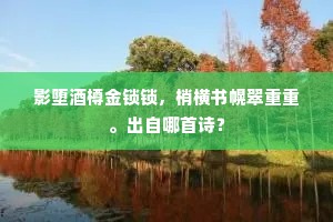 影堕酒樽金锁锁，梢横书幌翠重重。出自哪首诗？