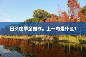 回头往事全如昨。上一句是什么？