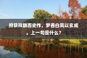 狩获祥麟而史作，梦吞白凤以玄成。上一句是什么？
