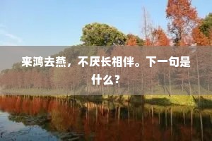 来鸿去燕，不厌长相伴。下一句是什么？