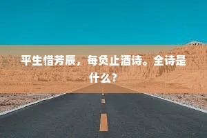 平生惜芳辰，每负止酒诗。全诗是什么？