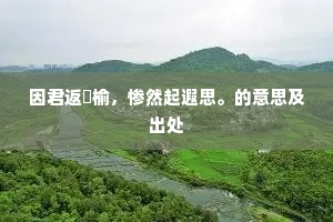 因君返枌榆，惨然起遐思。的意思及出处