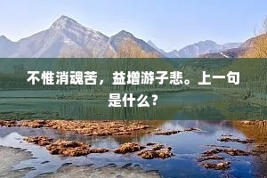 不惟消魂苦，益增游子悲。上一句是什么？