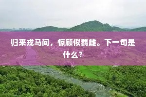 归来戎马间，惊顾似羁雌。下一句是什么？