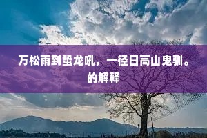 万松雨到蛰龙吼，一径日高山鬼驯。的解释