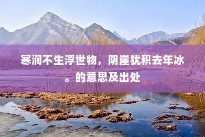 寒涧不生浮世物，阴崖犹积去年冰。的意思及出处