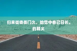 归来徙倚衡门久，始觉中春已日长。的释义