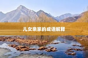 儿女亲家的成语解释