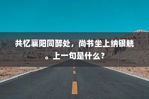 共忆襄阳同醉处，尚书坐上纳银觥。上一句是什么？