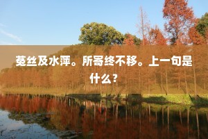 菟丝及水萍。所寄终不移。上一句是什么？