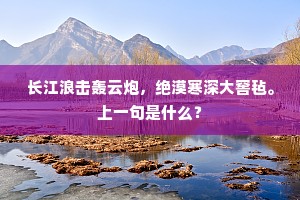 长江浪击轰云炮，绝漠寒深大窖毡。上一句是什么？