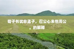 荀子书犹非孟子，召公心未悦周公。的解释