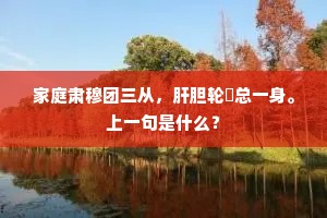 家庭肃穆团三从，肝胆轮囷总一身。上一句是什么？