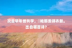 况是早年曾共学，缊袍那羡锦衣新。出自哪首诗？