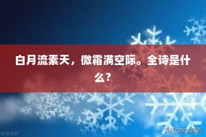 白月流素天，微霜满空际。全诗是什么？