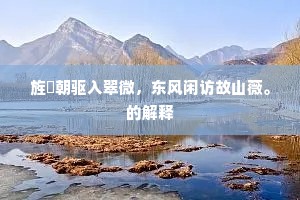 旌斾朝驱入翠微，东风闲访故山薇。的解释