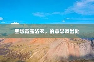 空愁霜露沾衣。的意思及出处