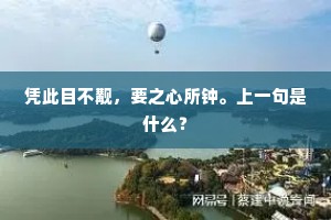 凭此目不觏，要之心所钟。上一句是什么？