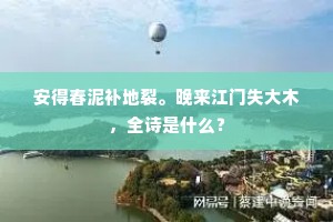 安得春泥补地裂。晚来江门失大木，全诗是什么？