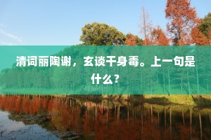 清词丽陶谢，玄谈干身毒。上一句是什么？