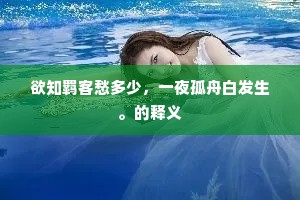 欲知羁客愁多少，一夜孤舟白发生。的释义