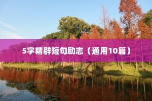 5字精辟短句励志（通用10篇）