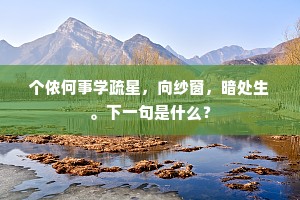 个侬何事学疏星，向纱窗，暗处生。下一句是什么？