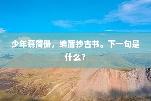 少年慕简册，编蒲抄古书。下一句是什么？