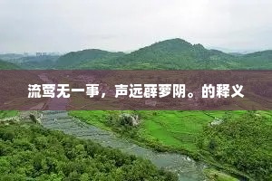 流莺无一事，声远薜萝阴。的释义