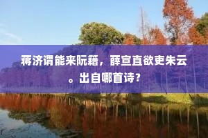 蒋济谓能来阮籍，薛宣直欲吏朱云。出自哪首诗？