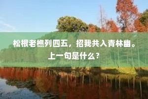松根老樵列四五，招我共入青林幽。上一句是什么？