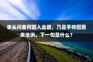 举头问客何因入此境，乃是手持图画来沧洲。下一句是什么？