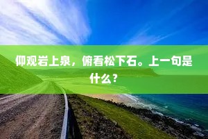 仰观岩上泉，俯看松下石。上一句是什么？